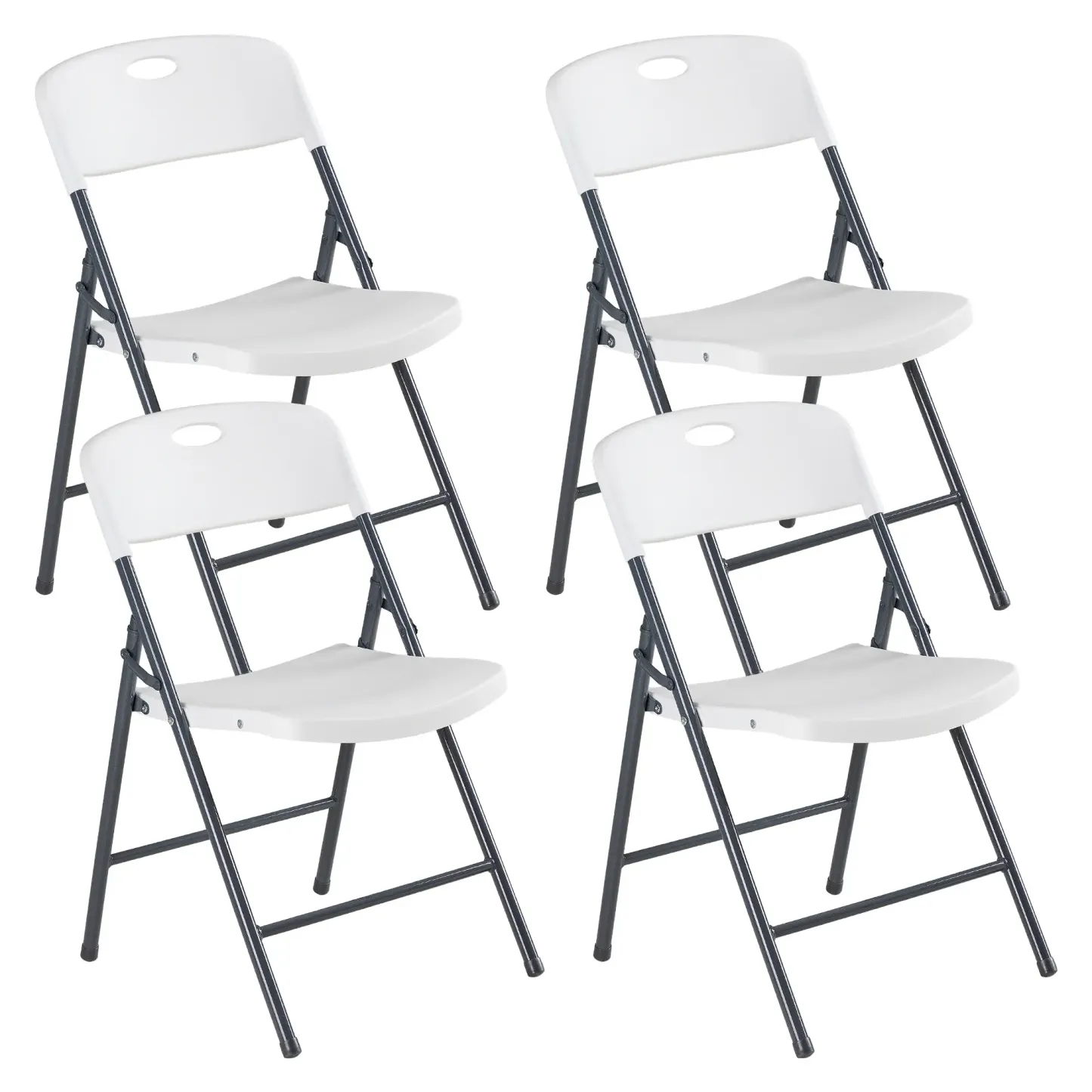 Silla plegable de plástico con respaldo ergonómico