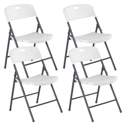 Silla plegable de plástico con respaldo ergonómico