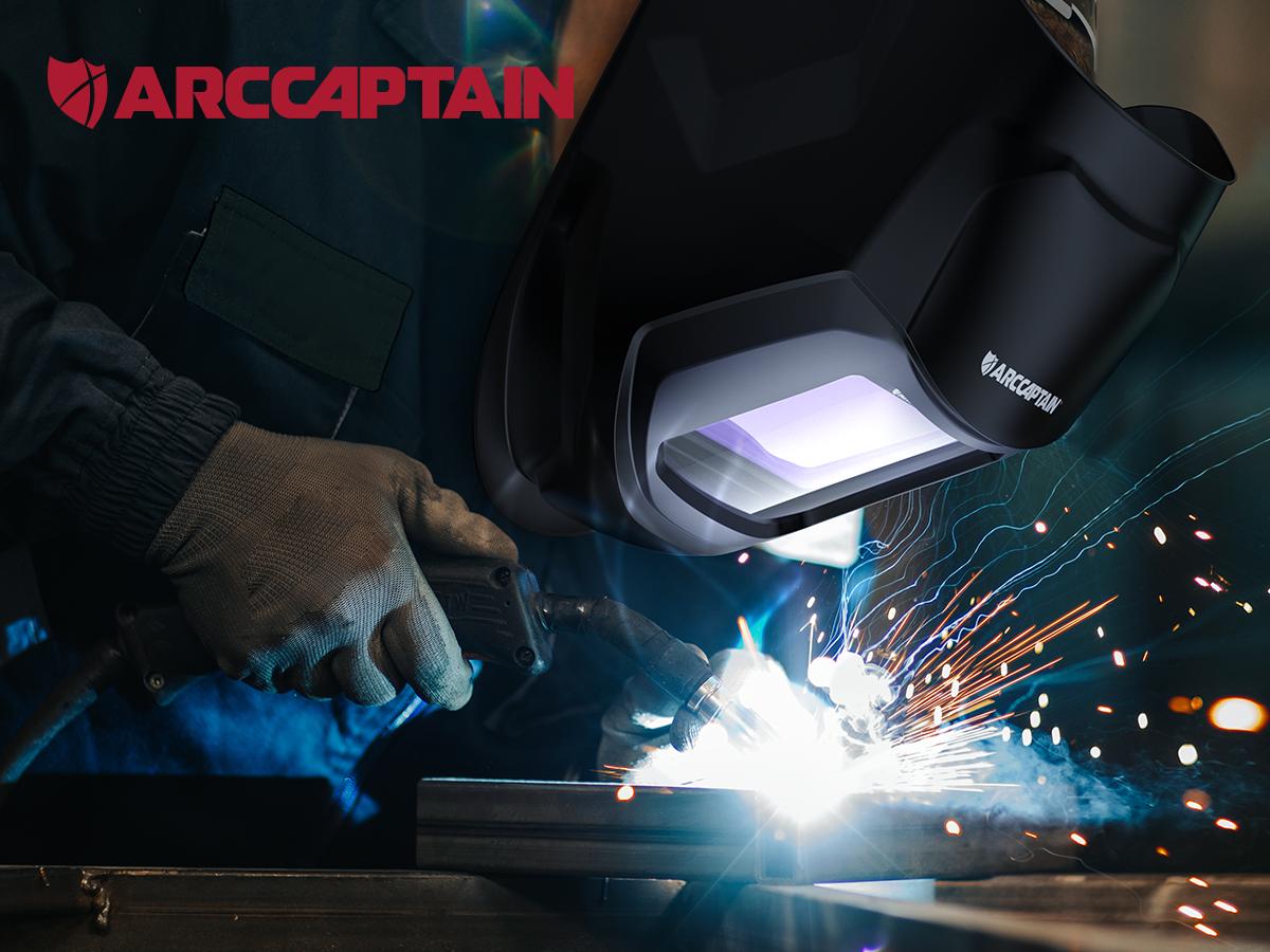 ARCCAPTAIN Auto Darkening Welding Helmet HSH-G999 - 4 Arc Sensors, True Color Viewing Screen, DIN4-16 Protection, Welding Lens, Solar Powered, Lightweight, Breathable Padding, PP Plastic, Adjustable Strap for Men/Dads - Gift Idea,