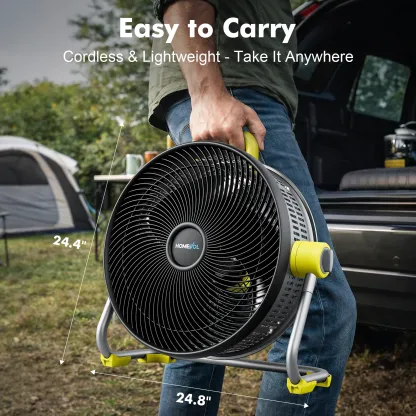 Ventilador de suelo inalámbrico de alta velocidad HOMEVOL de 20 pulgadas con 6 velocidades y luz LED