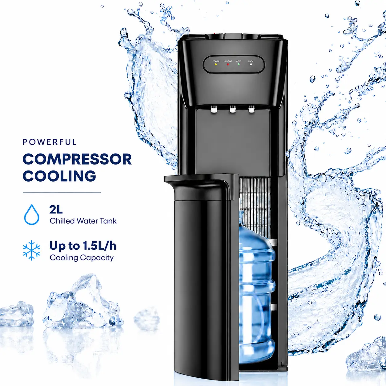 Dispensador de agua MANASTIN, frío y caliente