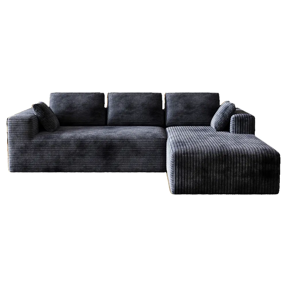 Sofá modular moderno de pana en forma de L, estilo "nube", sofá para sala de estar, seccional económico y cómodo.