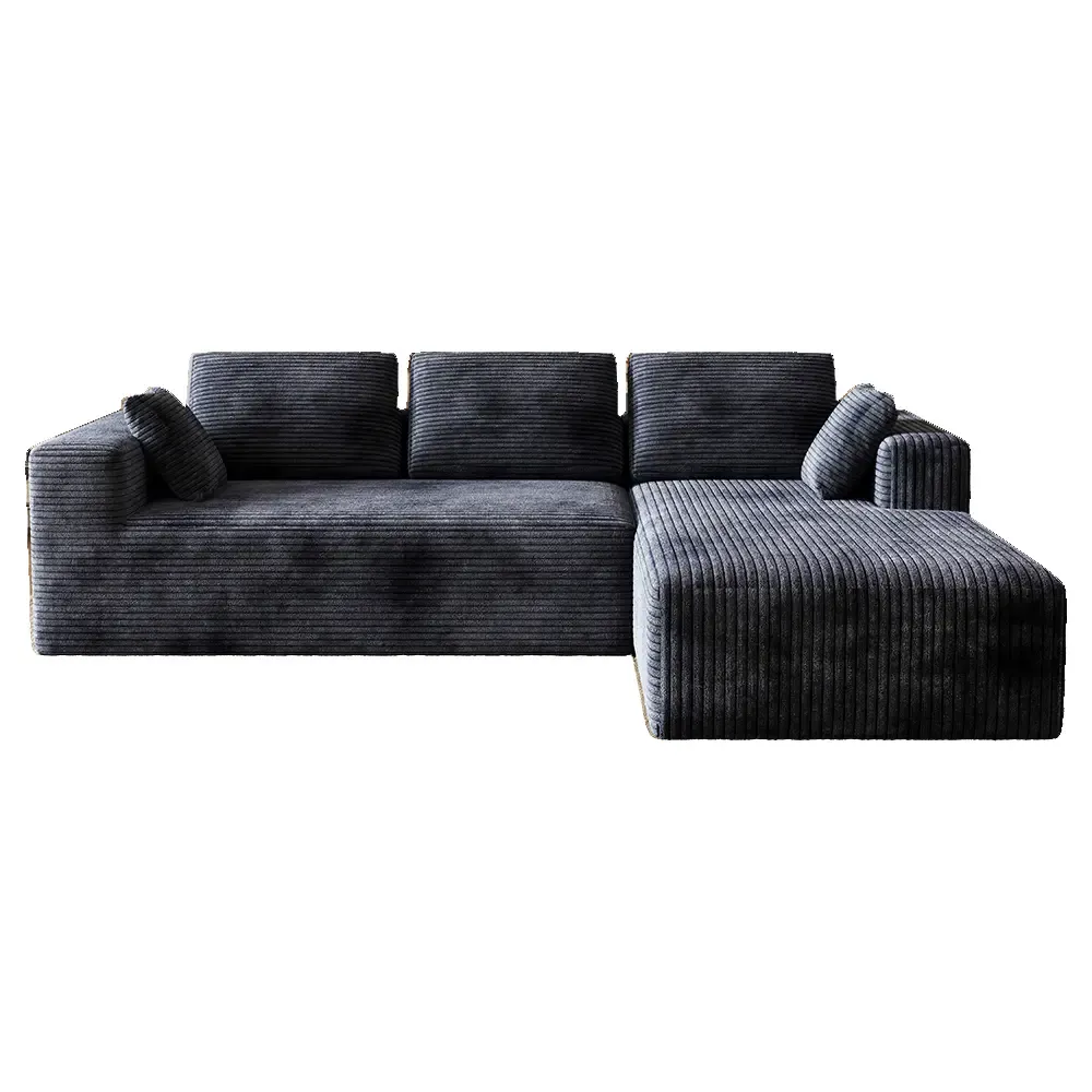 Sofá modular moderno de pana en forma de L, estilo "nube", sofá para sala de estar, seccional económico y cómodo.