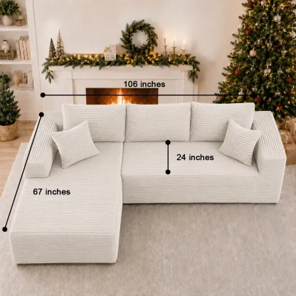 Conjunto moderno de sofá reclinable modular en forma de L de terciopelo