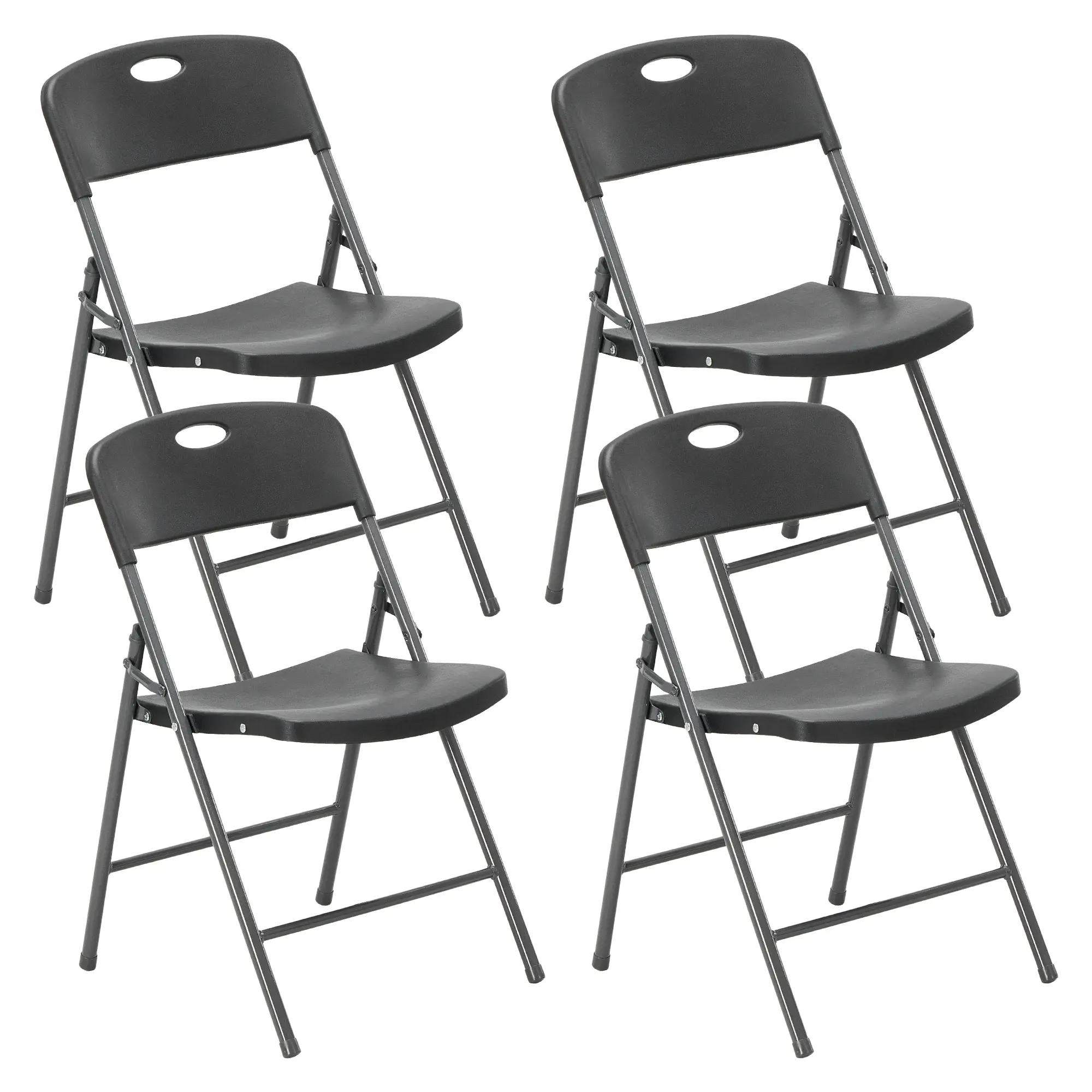 Silla plegable de plástico con respaldo ergonómico