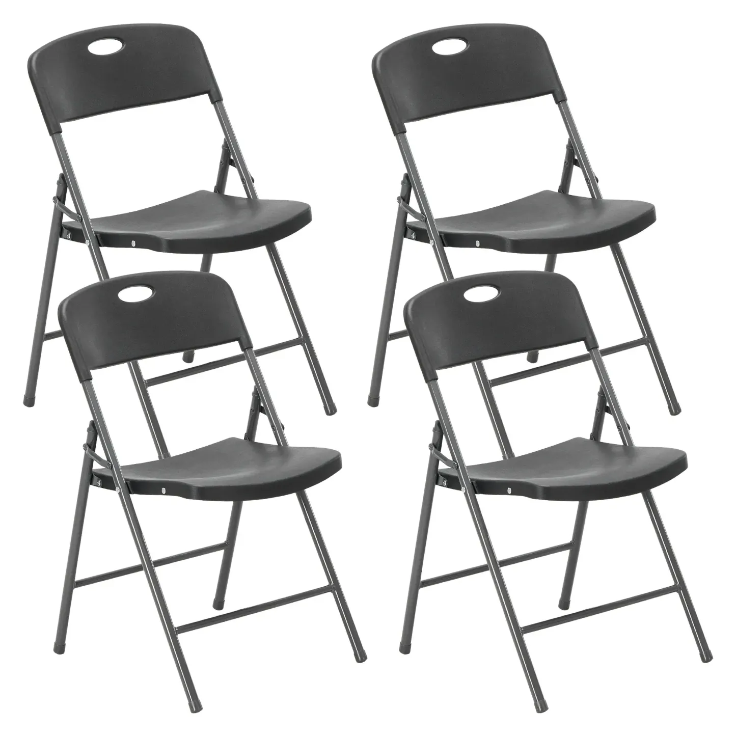 Silla plegable de plástico con respaldo ergonómico