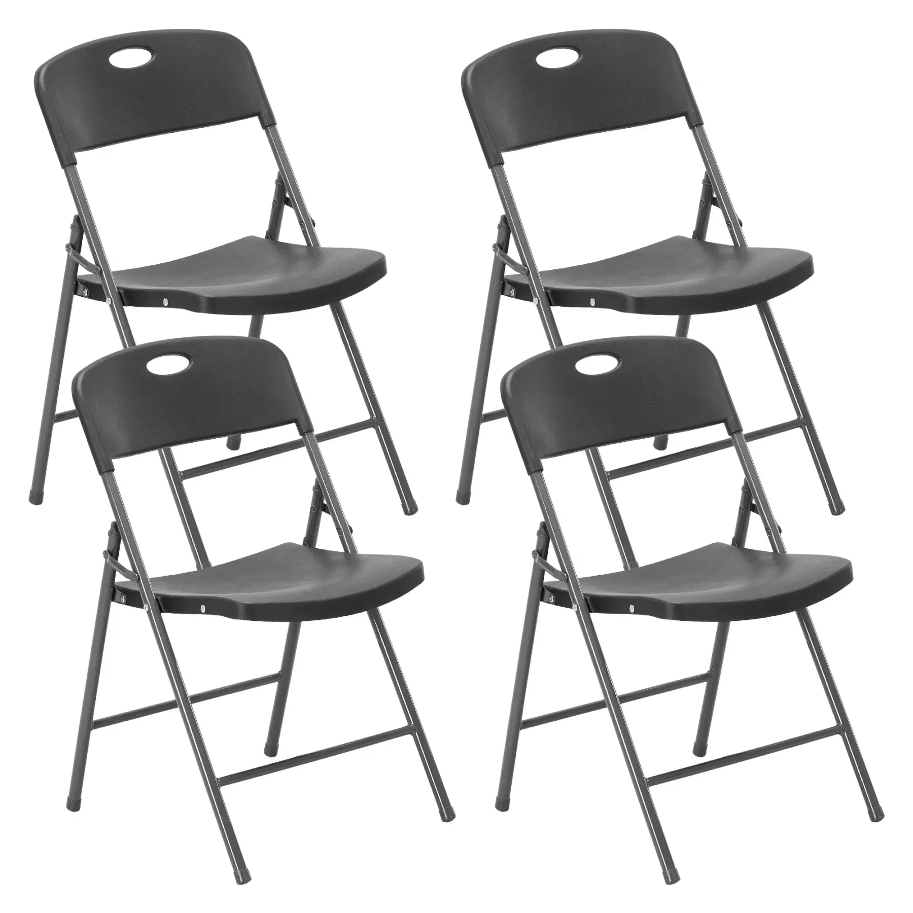 Silla plegable de plástico con respaldo ergonómico