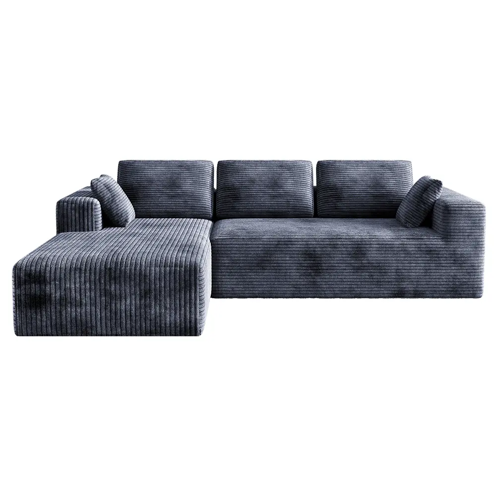 Sofá modular moderno de pana en forma de L, estilo "nube", sofá para sala de estar, seccional económico y cómodo.