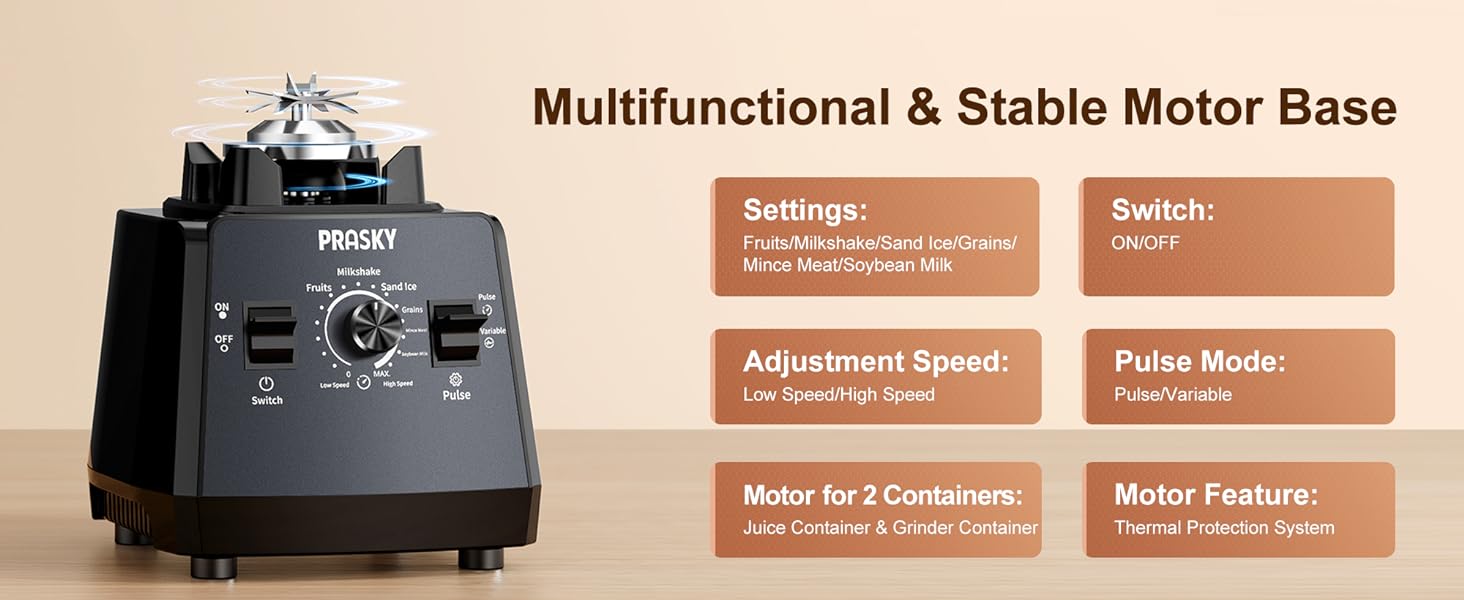 2026 upgraded Prasky Pro 68oz /102oz Blender, BPA Free Powerful Dual-Container Blender Ice Crushing, Juice Smoothies,Grinder Combo 25000RPM Powerful crusher machine/SmoothieLover/SmartHome/SMARTLIVING kitchen home appliances,summerwins sum,home essentials
