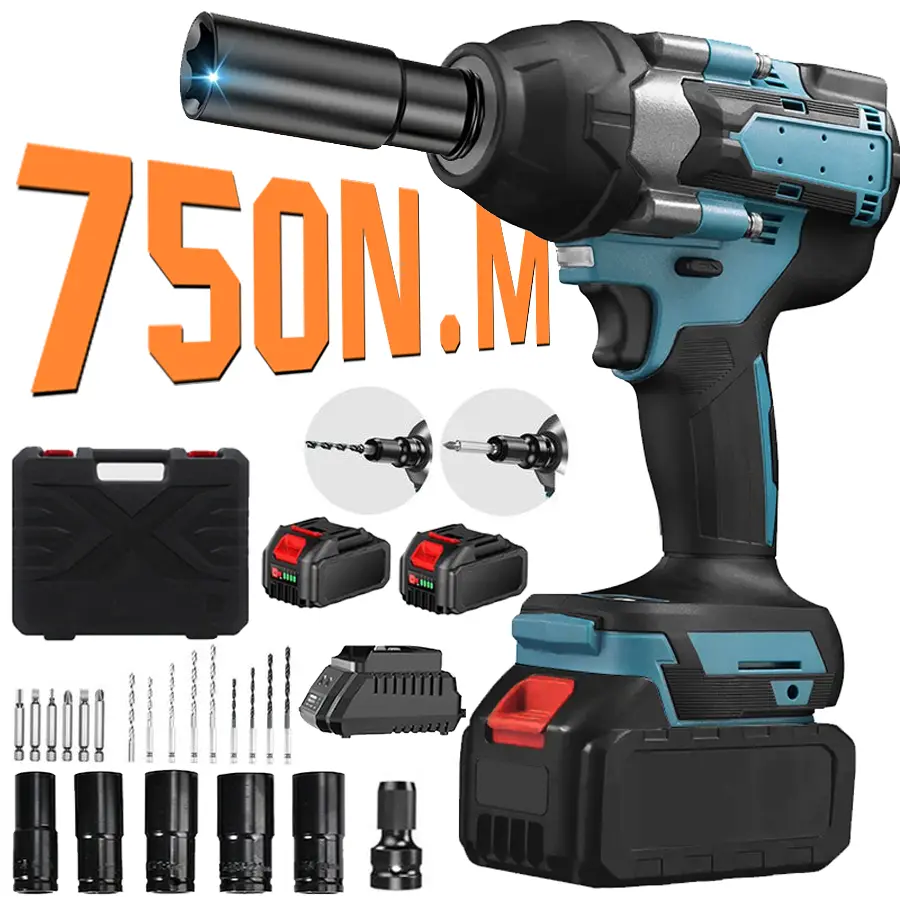 Llave de impacto inalámbrica 3 en 1 de 750 N·m