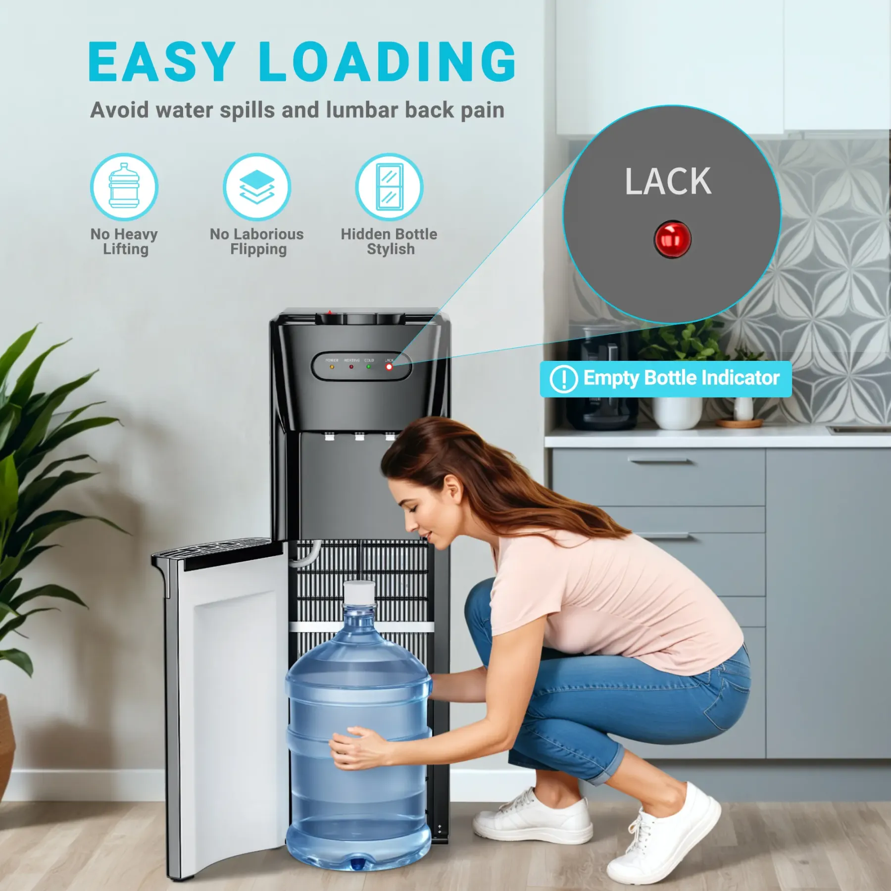 Dispensador de agua MANASTIN, frío y caliente