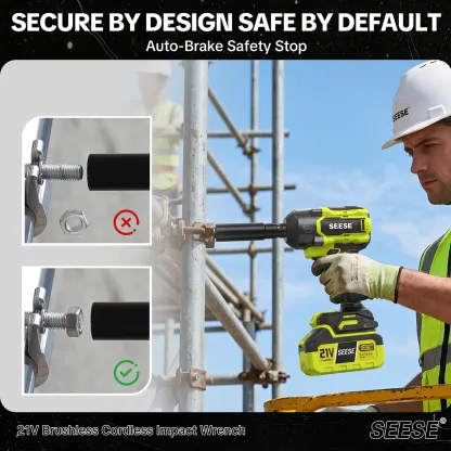 Llave de impacto inalámbrica 3 en 1 SEESE de 21 V
