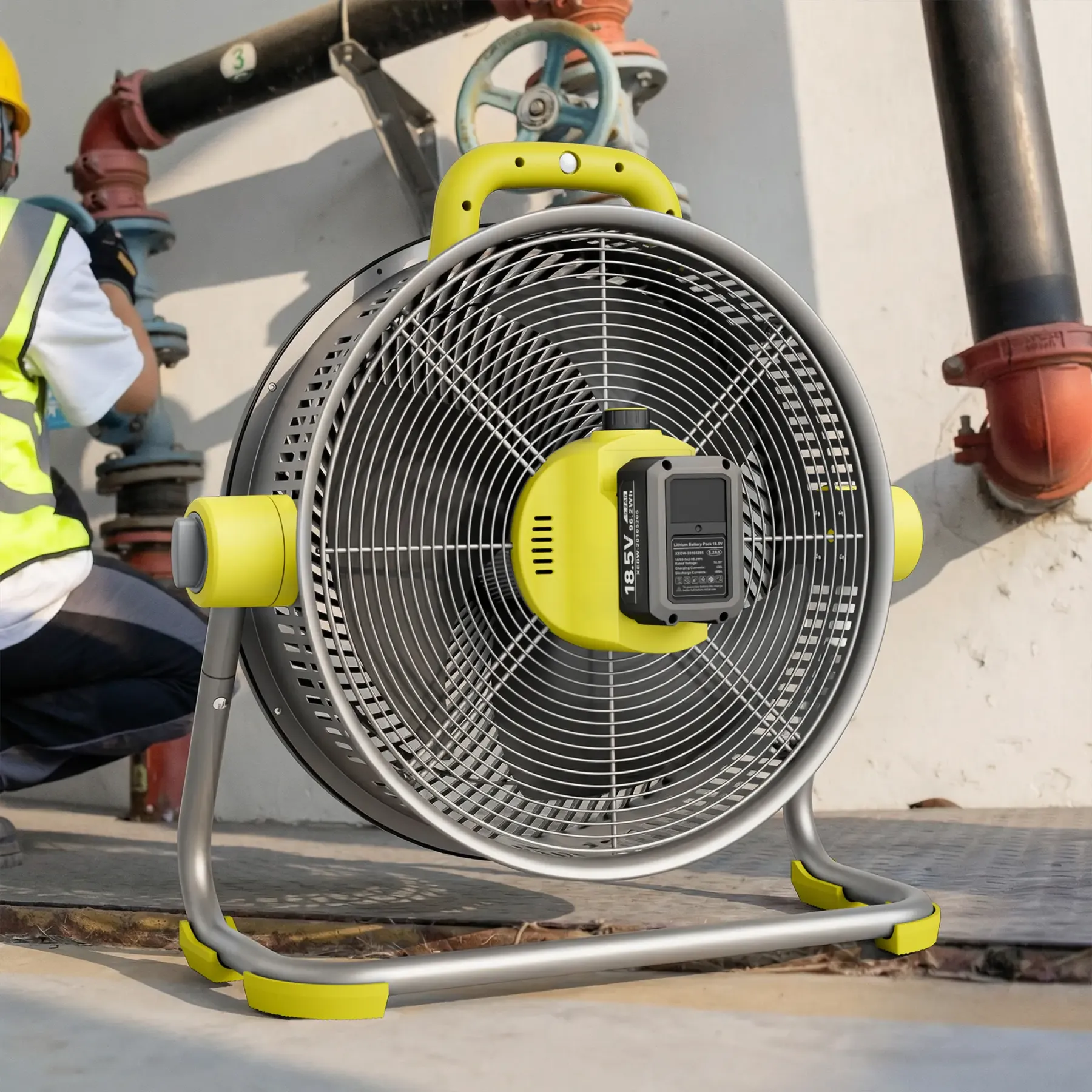 Ventilador de suelo inalámbrico de alta velocidad HOMEVOL de 20 pulgadas con 6 velocidades y luz LED