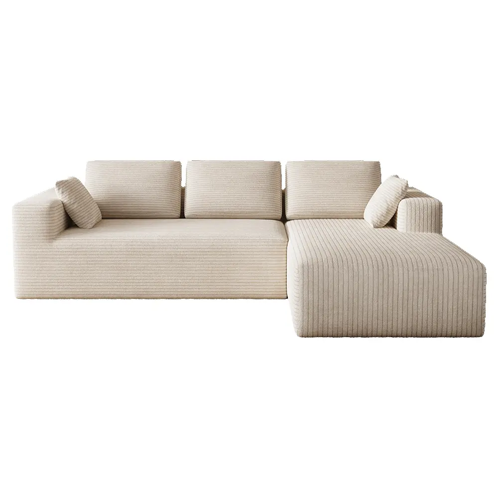 Sofá modular moderno de pana en forma de L, estilo "nube", sofá para sala de estar, seccional económico y cómodo.