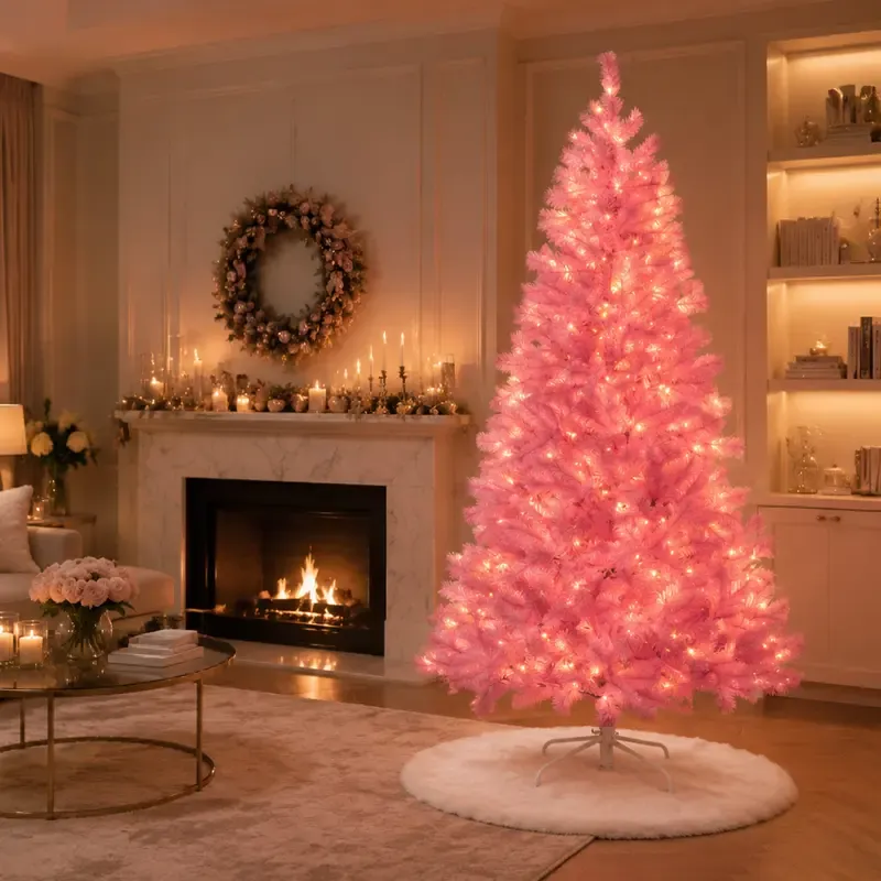 Pre-lit Artificial Christmas Tree 7.5FT with 250 Warm White Incandescent Lights