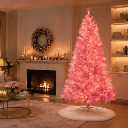 Pre-lit Artificial Christmas Tree 7.5FT with 250 Warm White Incandescent Lights