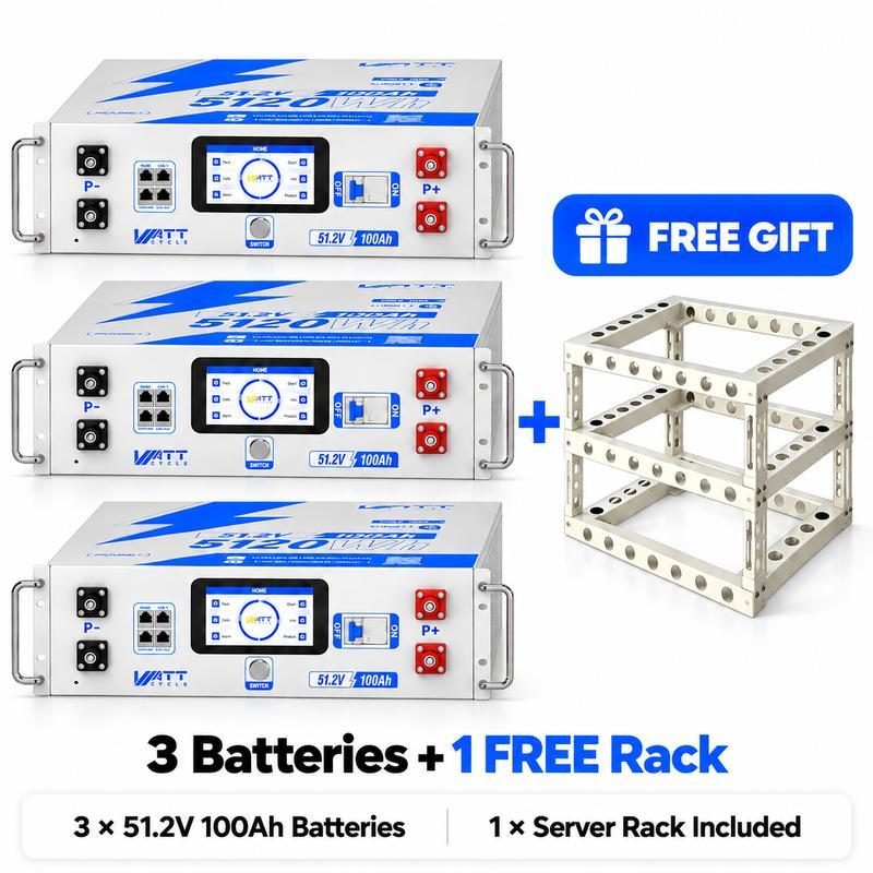 Batería LiFePO4 de 48 V y 100 Ah para rack de servidores (formato 3U): paquete de baterías recargables de alto rendimiento, equilibrado activo (velocidad 100 veces superior), pantalla LCD, comunicación inteligente por Bluetooth, capacidad de apilamiento d