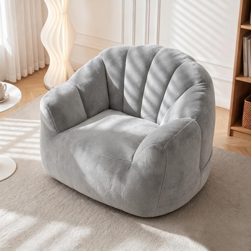 Sillón tipo puf con diseño de pétalos: sofá con forma de flor, tapizado en piel sintética suave, con respaldo en forma de pétalo; un asiento cómodo y acogedor, ideal para leer, perfecto para la sala de estar o el dormitorio. Un puf de tamaño gigante, suma