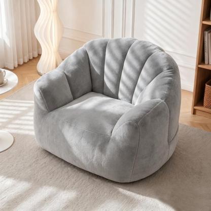 Sillón tipo puf con diseño de pétalos: sofá con forma de flor, tapizado en piel sintética suave, con respaldo en forma de pétalo; un asiento cómodo y acogedor, ideal para leer, perfecto para la sala de estar o el dormitorio. Un puf de tamaño gigante, suma