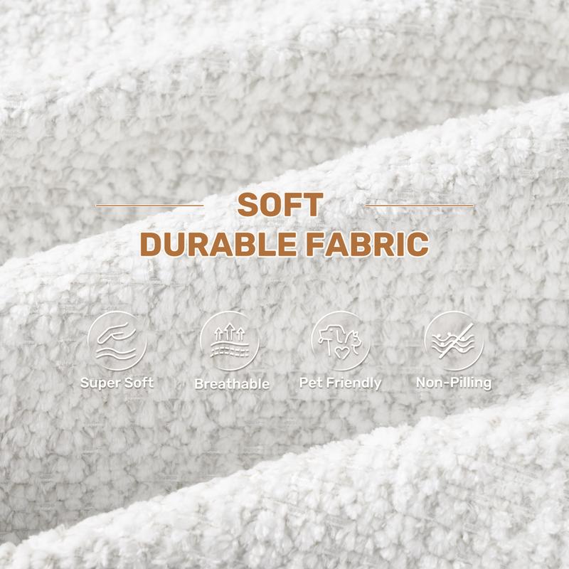 Sofá modular moderno en forma de L de 114 pulgadas con chaise longue, estilo «nube» y sin necesidad de montaje