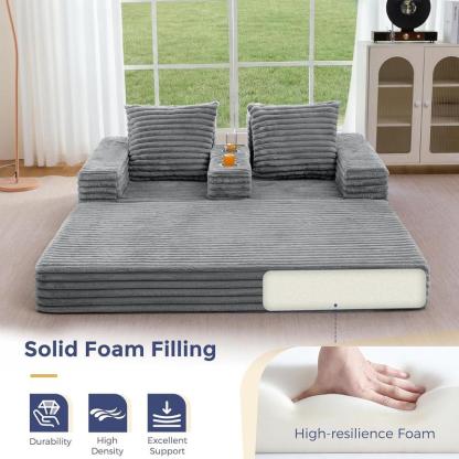 Sofá cama Loveseat, sofá plegable de 64 pulgadas en una caja con 2 portavasos, sofá convertible 4 en 1, sillón reclinable plegable para sala de estar, no requiere ensamblaje, sofá cama | Sala de estar | Falldealsforyou