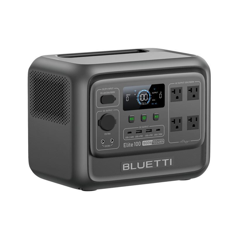 Estación de energía portátil BLUETTI Elite 100 V2 de 1024 Wh, generador solar con batería LiFePO4, equipado con 4 tomas de CA de 1800 W (pico de 3600 W) para respaldo; un 35 % más compacto, ideal para acampadas y cortes de energía (panel solar opcional).