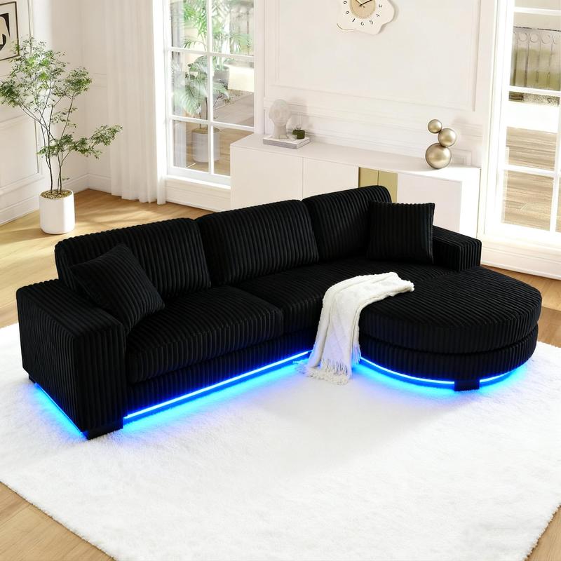 Sofá modular en forma de L (configurable a izquierda o derecha) – Tapizado en tela tipo «borreguito» (teddy) con acabado capitoné, estructura de madera maciza, relleno de espuma; incluye función de sofá cama, otomana y 2 cojines. Ideal para sala de estar 