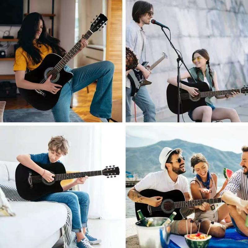 Guitarra Acústica 38 Pulgadas Kit Completo para Principiantes con Afinador Cejilla Funda y Accesorios Ideal para Regalo y Práctica Diaria