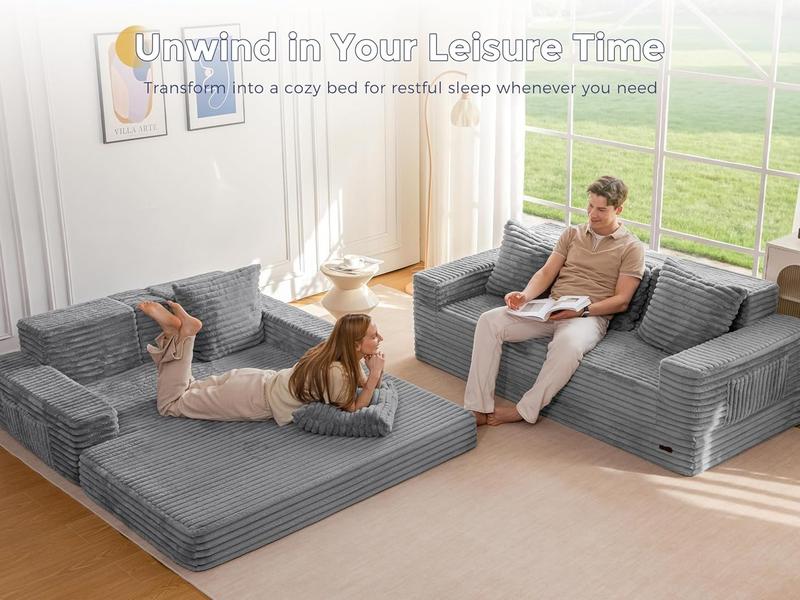 Sofá cama Loveseat, sofá plegable de 64 pulgadas en una caja con 2 portavasos, sofá convertible 4 en 1, sillón reclinable plegable para sala de estar, no requiere ensamblaje, sofá cama | Sala de estar | Falldealsforyou