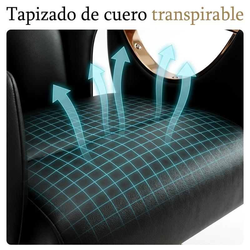 Silla de Barbería Hidráulica Profesional Reclinable 360° Sillón Barber Shop para , Silla de Corte de Cabello Ajustable con Asiento Acolchado Cómodo,