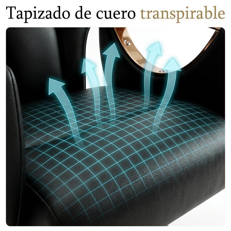 Silla de Barbería Hidráulica Profesional Reclinable 360° Sillón Barber Shop para , Silla de Corte de Cabello Ajustable con Asiento Acolchado Cómodo,