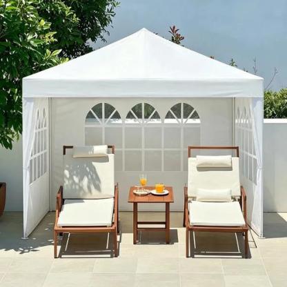 Toldo Carpa 3x3m Para Fiestas Y Eventos Con Paredes Y Ventanas De PE Estructura De Acero Para Jardín