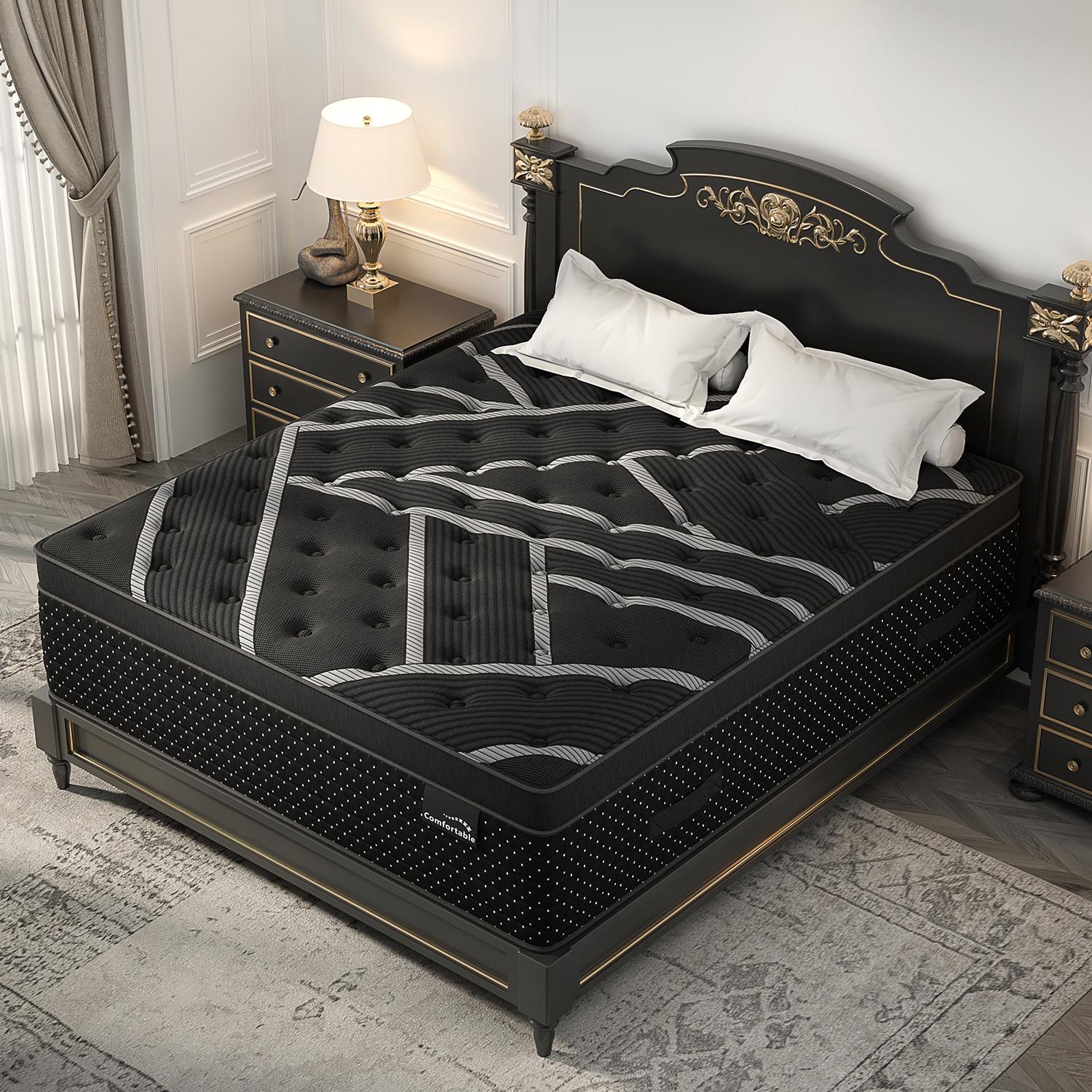 12/14 Inch Gel Memory Foam Mattress Hybrid Pocket Spring Twin Full Queen King Bed Mattress In A Box, Euro Top Medium Firm For Back & Lumbar Support, Individual Pocket Spring Bed For Motion Isolation & Fiberglass Free