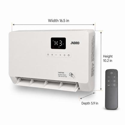 Calefactor de pared inteligente, calefactor eléctrico de 1500 W de calentamiento rápido para interiores, panel calefactor de pared con modos de oscilación, temporizador de 24 horas y protección contra sobrecalentamiento; sistema de calefacción ajustable p