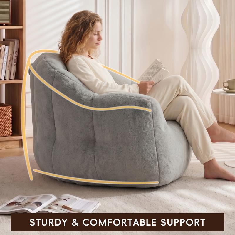 Sillón tipo puf con diseño de pétalos: sofá con forma de flor, tapizado en piel sintética suave, con respaldo en forma de pétalo; un asiento cómodo y acogedor, ideal para leer, perfecto para la sala de estar o el dormitorio. Un puf de tamaño gigante, suma