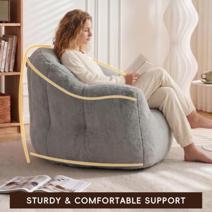 Sillón tipo puf con diseño de pétalos: sofá con forma de flor, tapizado en piel sintética suave, con respaldo en forma de pétalo; un asiento cómodo y acogedor, ideal para leer, perfecto para la sala de estar o el dormitorio. Un puf de tamaño gigante, suma