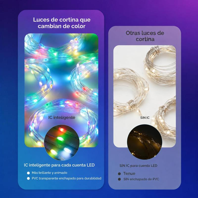 Luces de Cortina , 900 LED Luces para Cuarto 2.1mx2.1m APP Hello Fairy