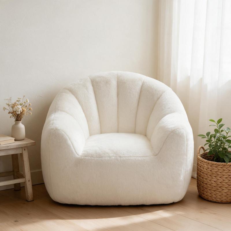 Sillón tipo puf con diseño de pétalos: sofá con forma de flor, tapizado en piel sintética suave, con respaldo en forma de pétalo; un asiento cómodo y acogedor, ideal para leer, perfecto para la sala de estar o el dormitorio. Un puf de tamaño gigante, suma