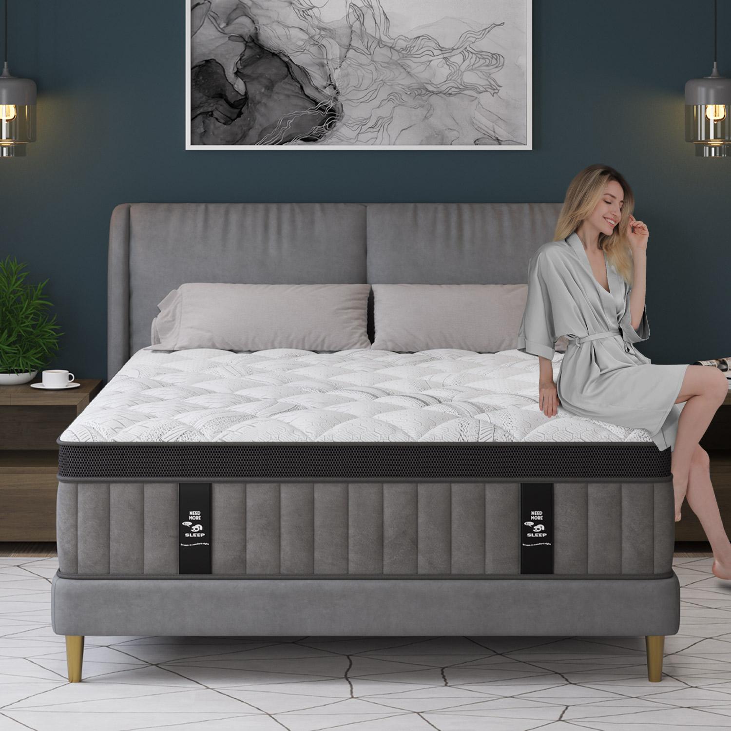 12/14 Inch Gel Memory Foam Mattress Hybrid Pocket Spring Twin Full Queen King Bed Mattress In A Box, Euro Top Medium Firm For Back & Lumbar Support, Individual Pocket Spring Bed For Motion Isolation & Fiberglass Free