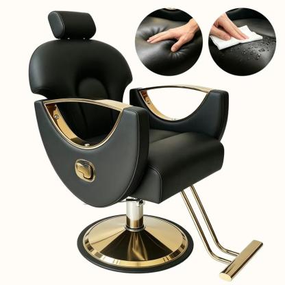 Silla de Barbería Hidráulica Profesional Reclinable 360° Sillón Barber Shop para , Silla de Corte de Cabello Ajustable con Asiento Acolchado Cómodo,