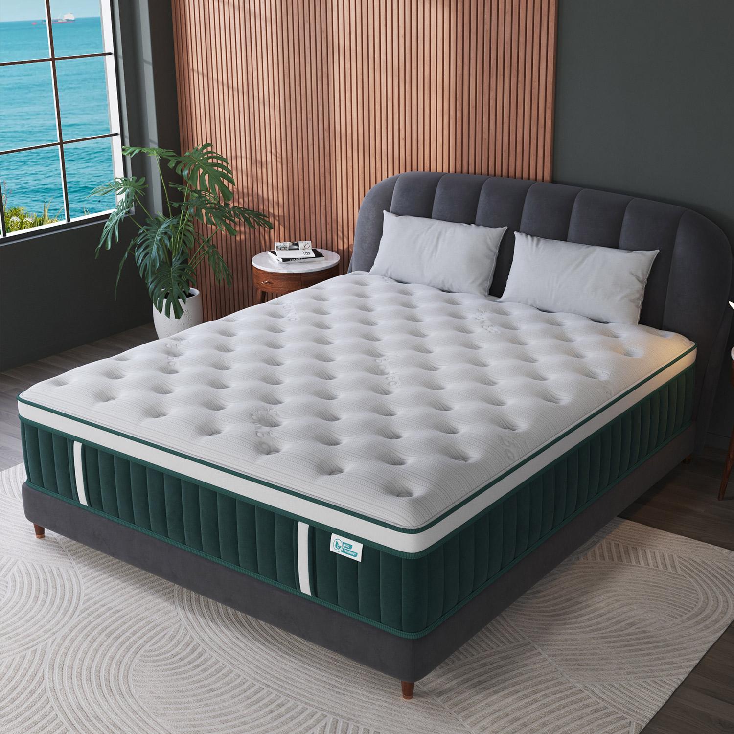 12/14 Inch Gel Memory Foam Mattress Hybrid Pocket Spring Twin Full Queen King Bed Mattress In A Box, Euro Top Medium Firm For Back & Lumbar Support, Individual Pocket Spring Bed For Motion Isolation & Fiberglass Free