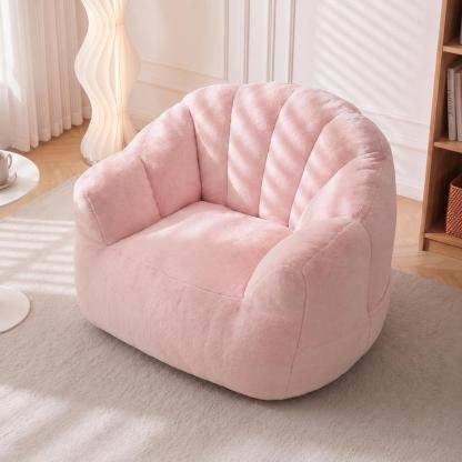 Sillón tipo puf con diseño de pétalos: sofá con forma de flor, tapizado en piel sintética suave, con respaldo en forma de pétalo; un asiento cómodo y acogedor, ideal para leer, perfecto para la sala de estar o el dormitorio. Un puf de tamaño gigante, suma