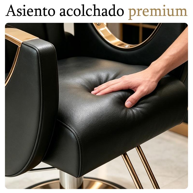 Silla de Barbería Hidráulica Profesional Reclinable 360° Sillón Barber Shop para , Silla de Corte de Cabello Ajustable con Asiento Acolchado Cómodo,