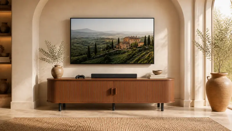 【Sliding Doors Design】ONBRILL 55"/63"/71"/86" Gorgeous Fluted TV Stand for TVs up to 60/70 Inch, Modern Entertainment Center with Power Outlet & Adjustable Shelves Storage for Living Room, Media Console,Bedroom Furniture,Christmas Gift【FallDealsForYou】
