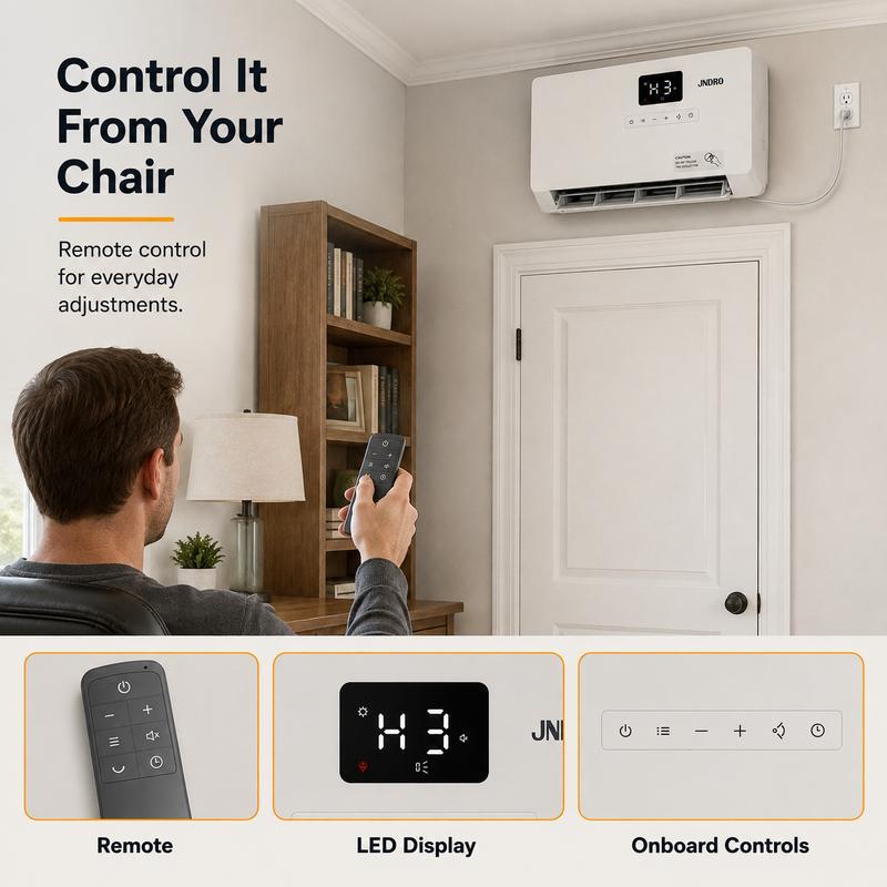 Calefactor de pared inteligente, calefactor eléctrico de 1500 W de calentamiento rápido para interiores, panel calefactor de pared con modos de oscilación, temporizador de 24 horas y protección contra sobrecalentamiento; sistema de calefacción ajustable p
