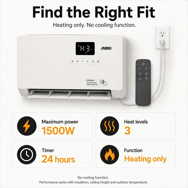 Calefactor de pared inteligente, calefactor eléctrico de 1500 W de calentamiento rápido para interiores, panel calefactor de pared con modos de oscilación, temporizador de 24 horas y protección contra sobrecalentamiento; sistema de calefacción ajustable p