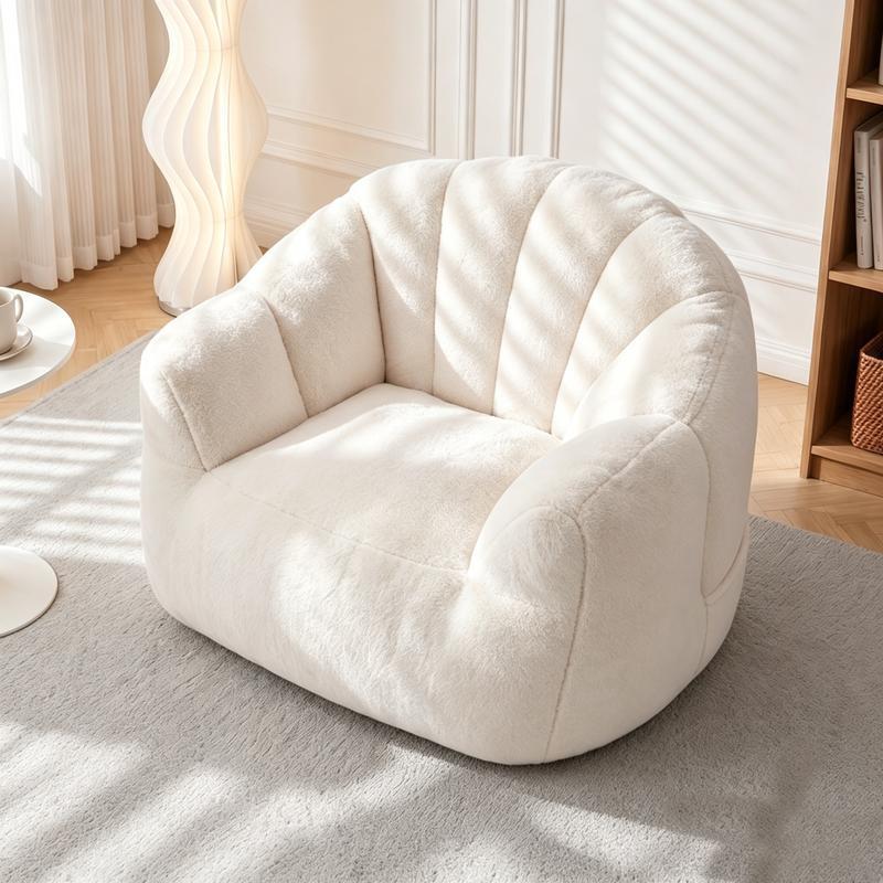 Sillón tipo puf con diseño de pétalos: sofá con forma de flor, tapizado en piel sintética suave, con respaldo en forma de pétalo; un asiento cómodo y acogedor, ideal para leer, perfecto para la sala de estar o el dormitorio. Un puf de tamaño gigante, suma