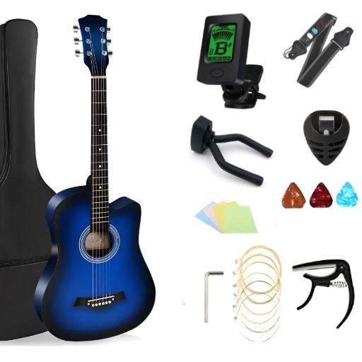 Guitarra Acústica 38 Pulgadas Kit Completo para Principiantes con Afinador Cejilla Funda y Accesorios Ideal para Regalo y Práctica Diaria