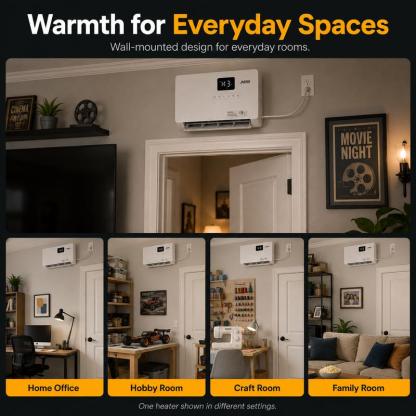 Calefactor de pared inteligente, calefactor eléctrico de 1500 W de calentamiento rápido para interiores, panel calefactor de pared con modos de oscilación, temporizador de 24 horas y protección contra sobrecalentamiento; sistema de calefacción ajustable p