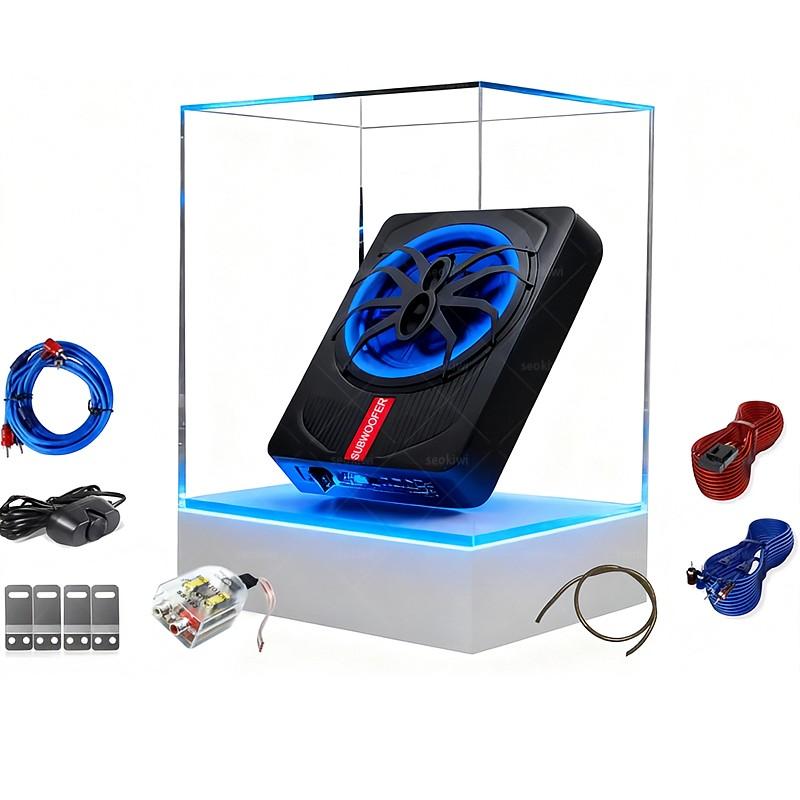 Subwoofer montado en el asiento con potencia máxima de 1000 W, subwoofer ultrafino de 10 pulgadas, actualización del sistema de audio del automóvil, equipo de audio moderno, altavoz ultrafino, esencial para viajes por carretera.